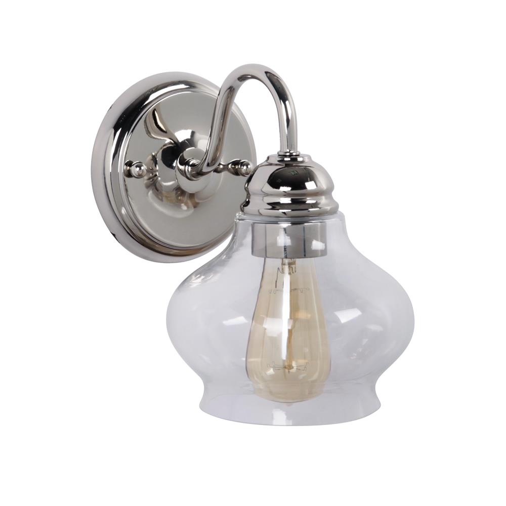 Craftmade 35001-PLN Yorktown 1 Light Wall Sconce in Polished Nickel with Antique Clear Glass