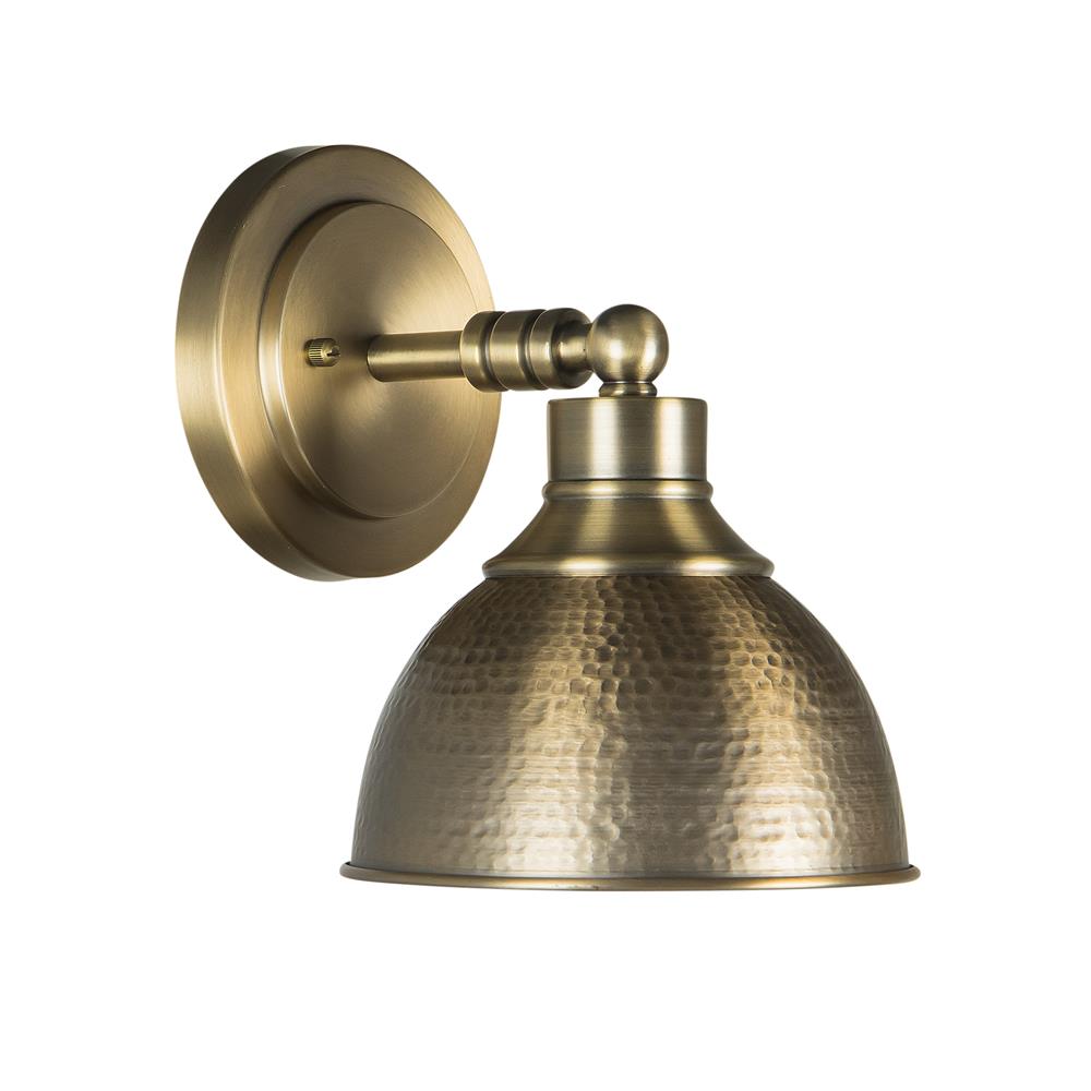 Craftmade 35901-LB Timarron 1 Light Wall Sconce in Legacy Brass with Hammered Metal