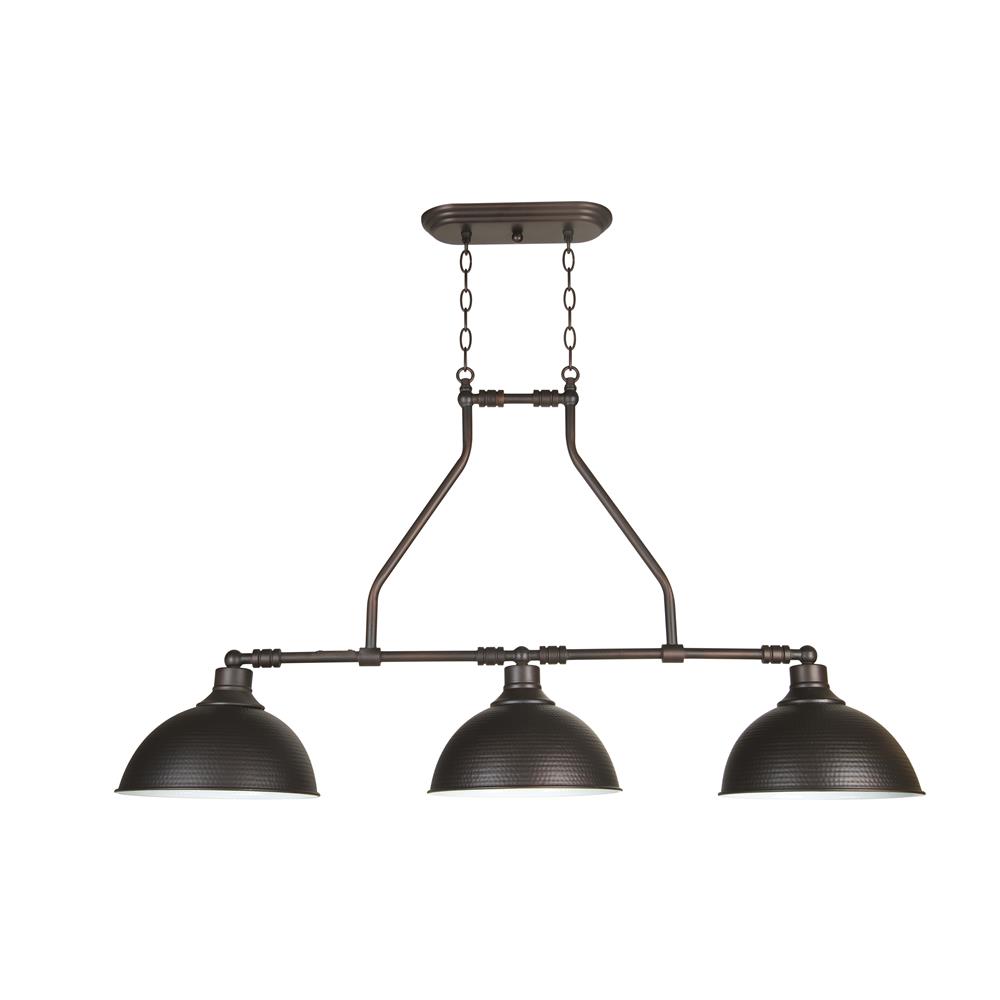 Craftmade 35973-ABZ Timarron 3 Light Island in Aged Bronze with Hammered Metal