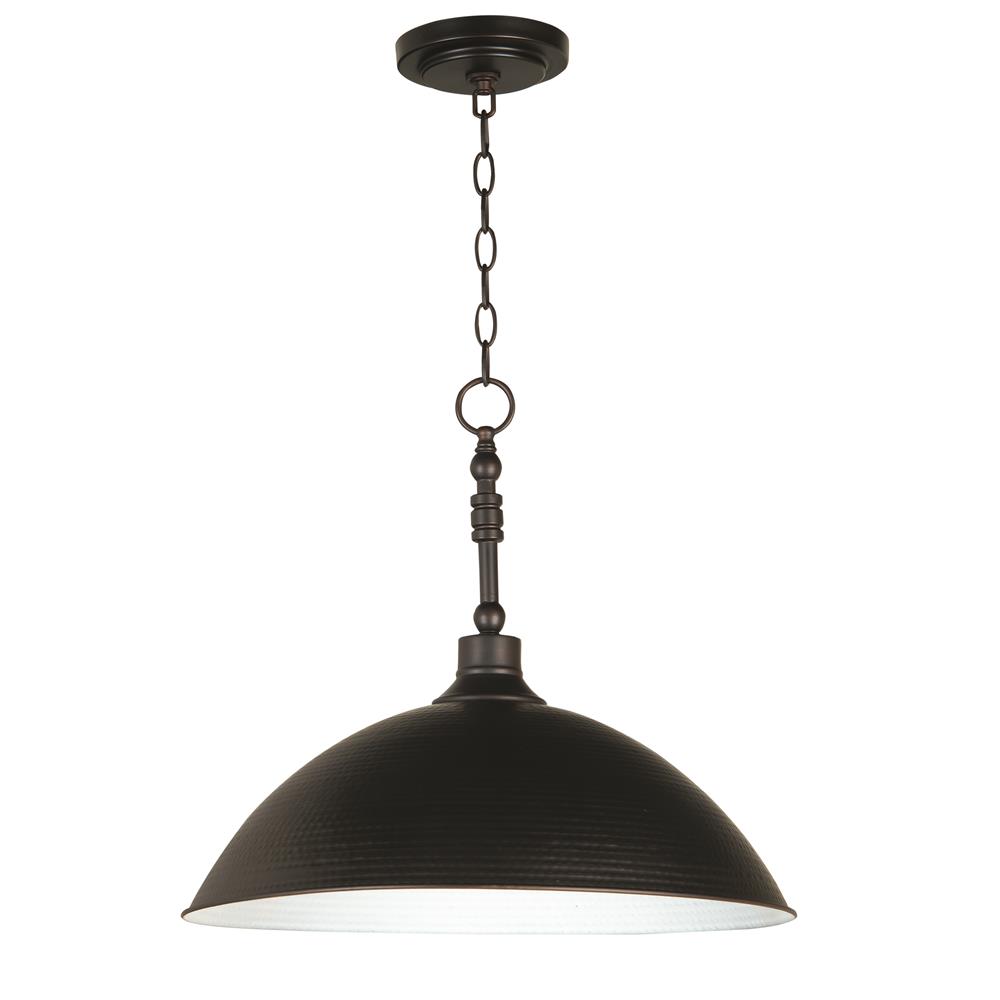 Craftmade 35993-ABZ Timarron 1 Light Large Pendant in Aged Bronze with Hammered Metal