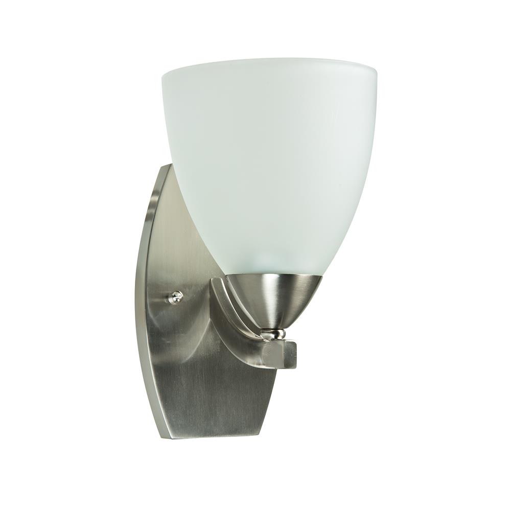 Craftmade 37761-SN Almeda 1 Light Wall Sconce in Satin Nickel with Frosted White Glass