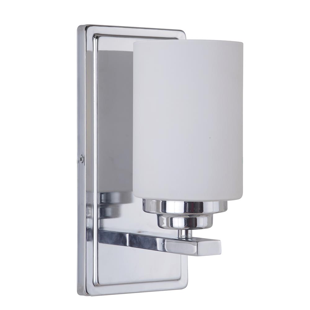Craftmade 39701-CH Albany 1 Light Wall Sconce in Chrome with White Frosted Glass
