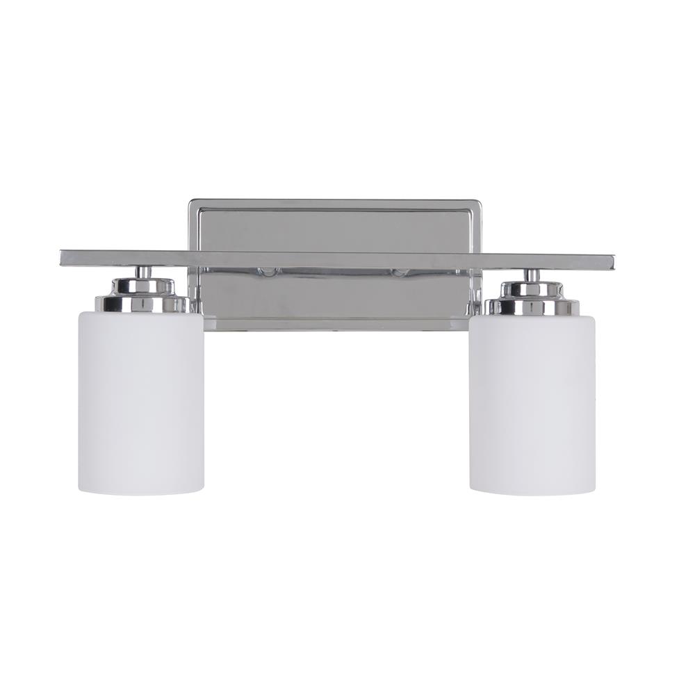 Craftmade 39702-CH Albany 2 Light Vanity in Chrome with White Frosted Glass