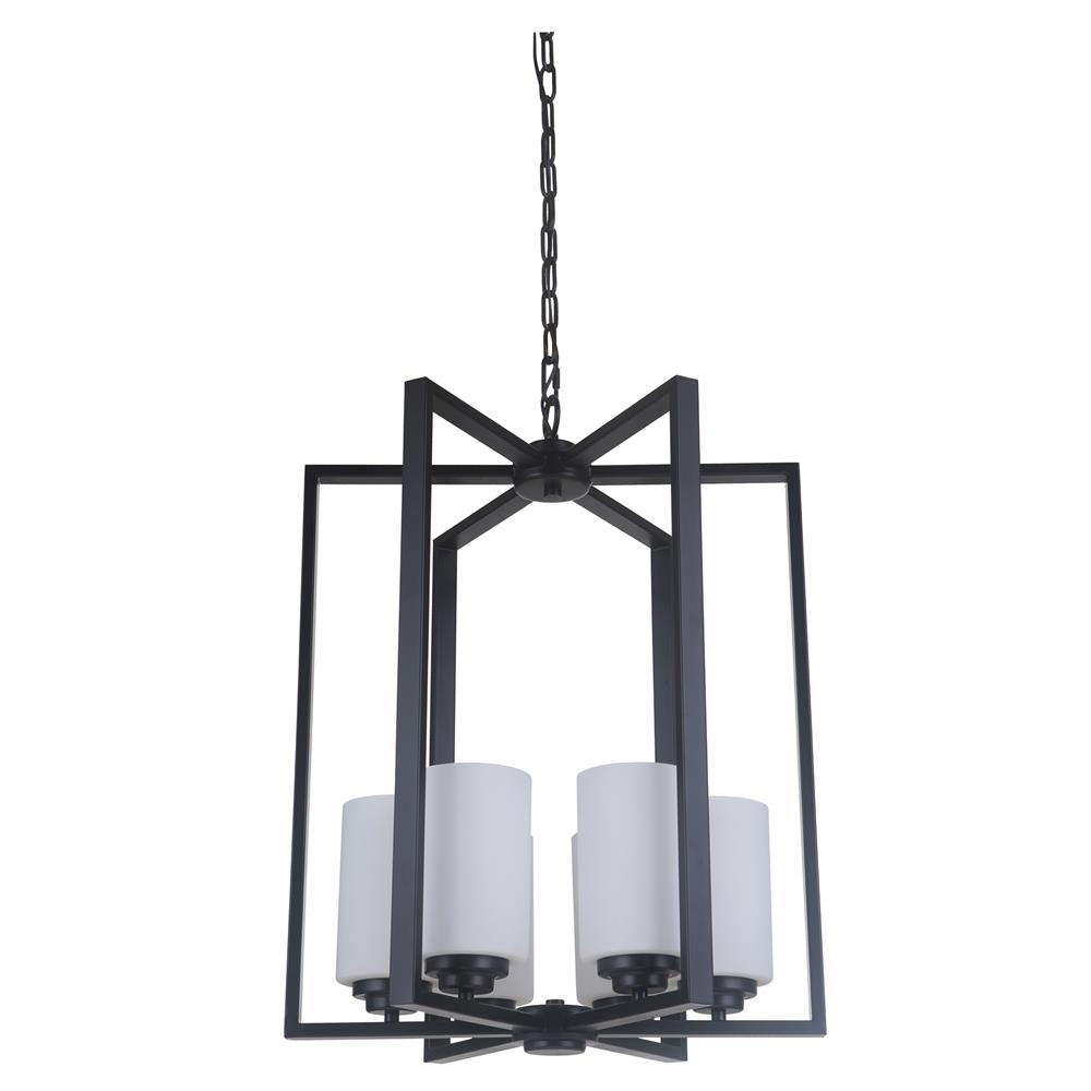 Craftmade 39736-OB Albany 6 Light Foyer in Oiled Bronze with White Frosted Glass