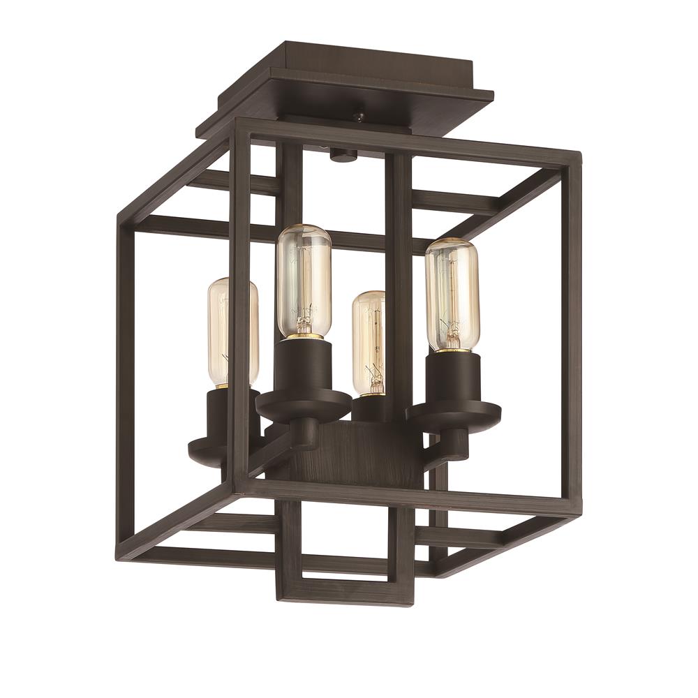 Craftmade 41554-ABZ Cubic 4 Light Semi Flush in Aged Bronze Brushed