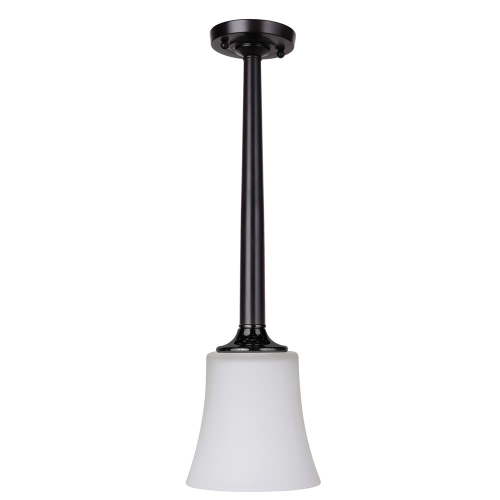 Craftmade 41791-OB Helena 1 Light Mini Pendant in Oiled Bronze with White Frosted Glass