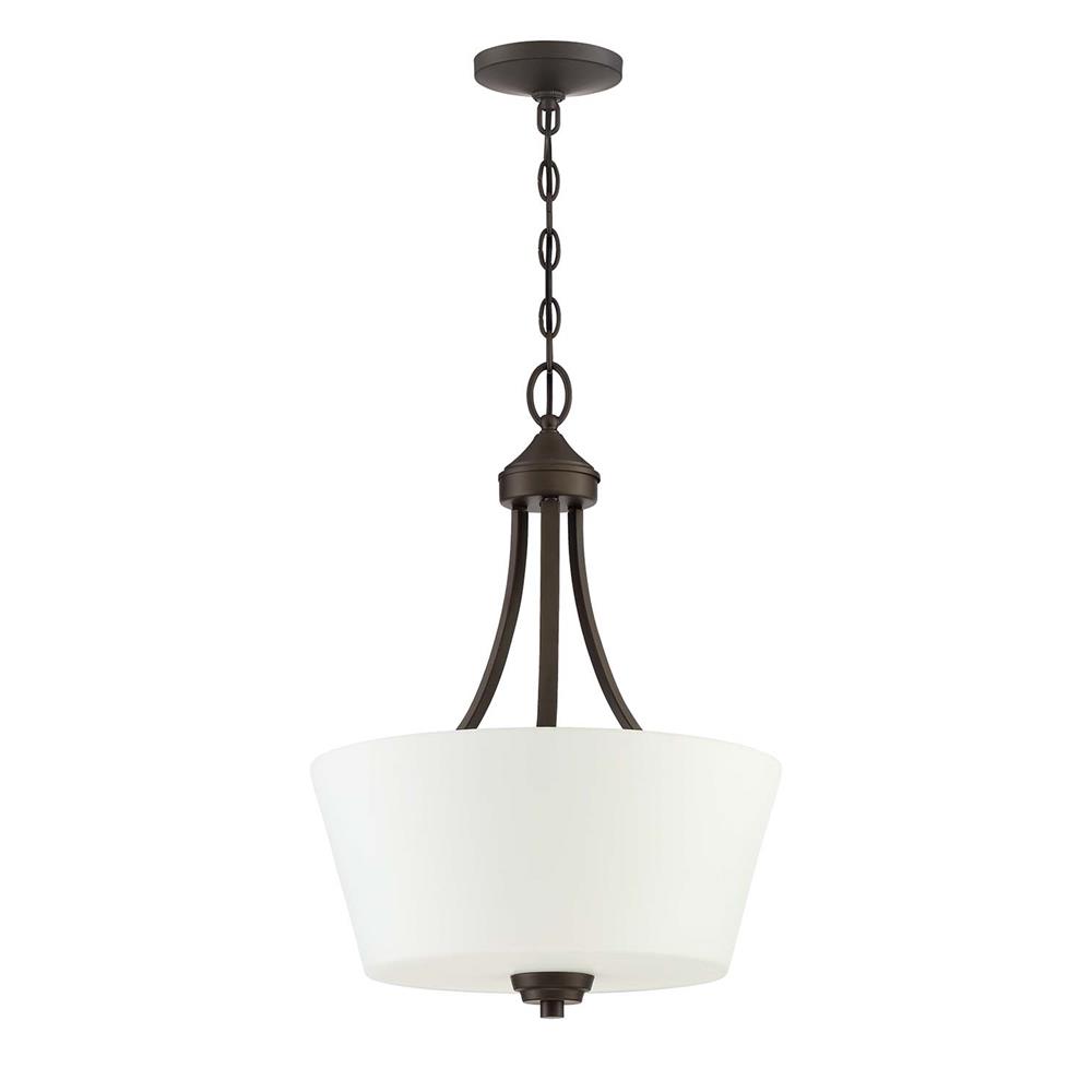 Craftmade 41943-ESP Grace 3 Light Inverted Pendant in Espresso with White Frosted Glass