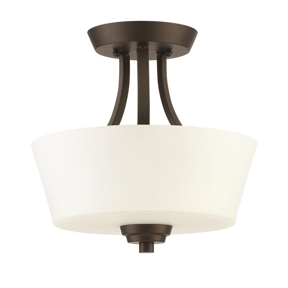 Craftmade 41952-ESP Grace 2 Light Convertible Semi Flush in Espresso with White Frosted Glass