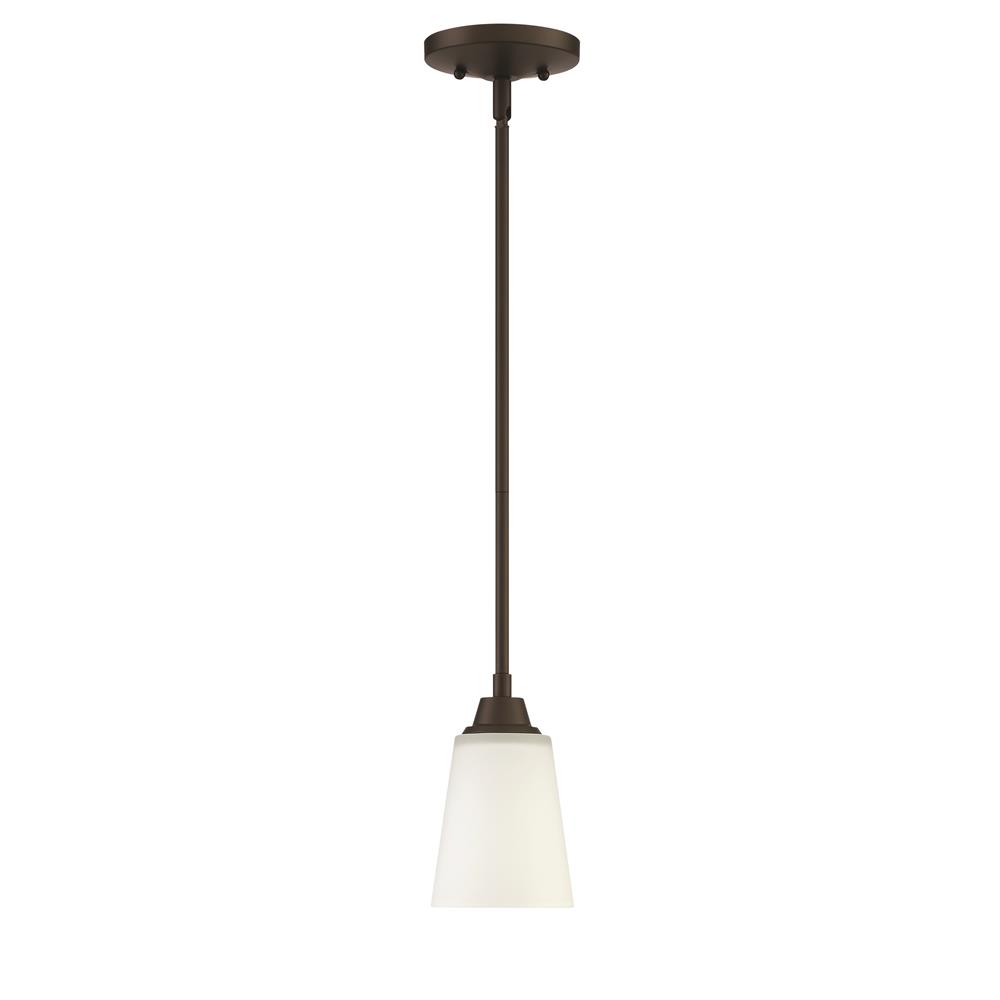 Craftmade 41991-ESP Grace 1 Light Mini Pendant in Espresso with White Frosted Glass