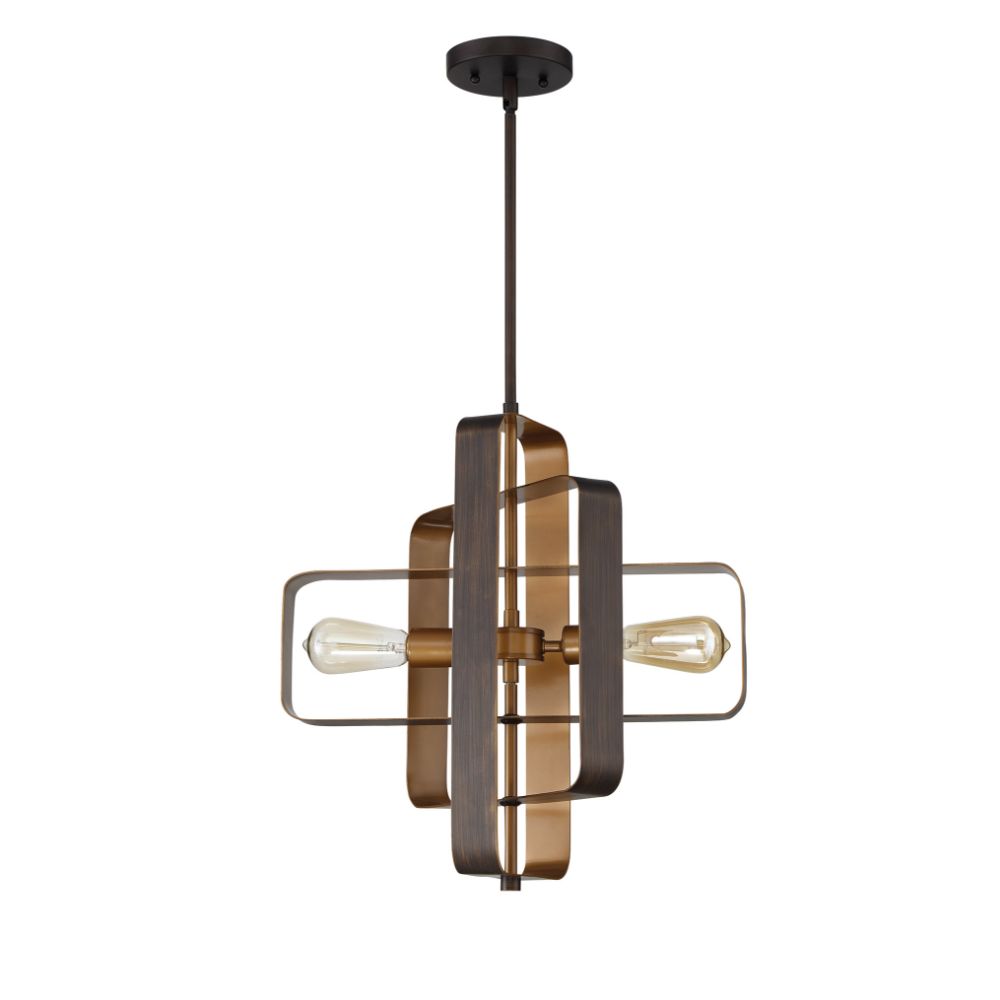 Craftmade 48592-ABZ Linked 2 Light Pendant  w/ Rods in Aged Bronze Brushed