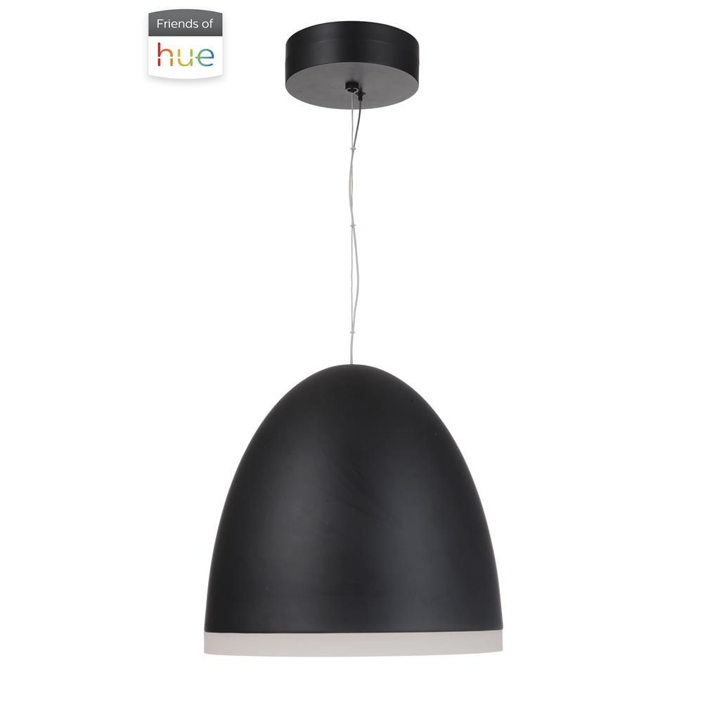 Craftmade 51190-FB-HUE Studio LED Dome Pendant in Flat Black