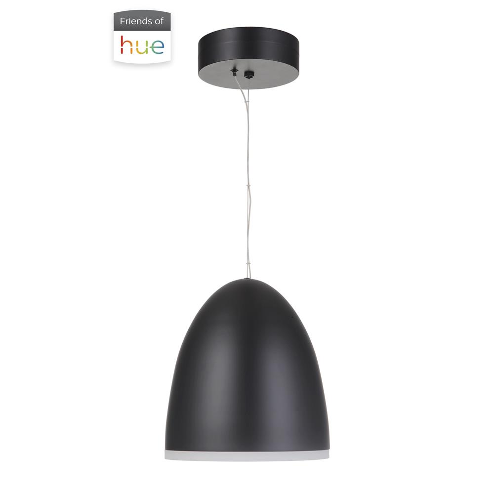 Craftmade 51191-FB-HUE Studio LED Dome Pendant in Flat Black