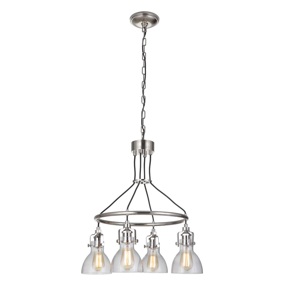 Craftmade 51224-PLN State House 4 Light Chandelier in Polished Nickel