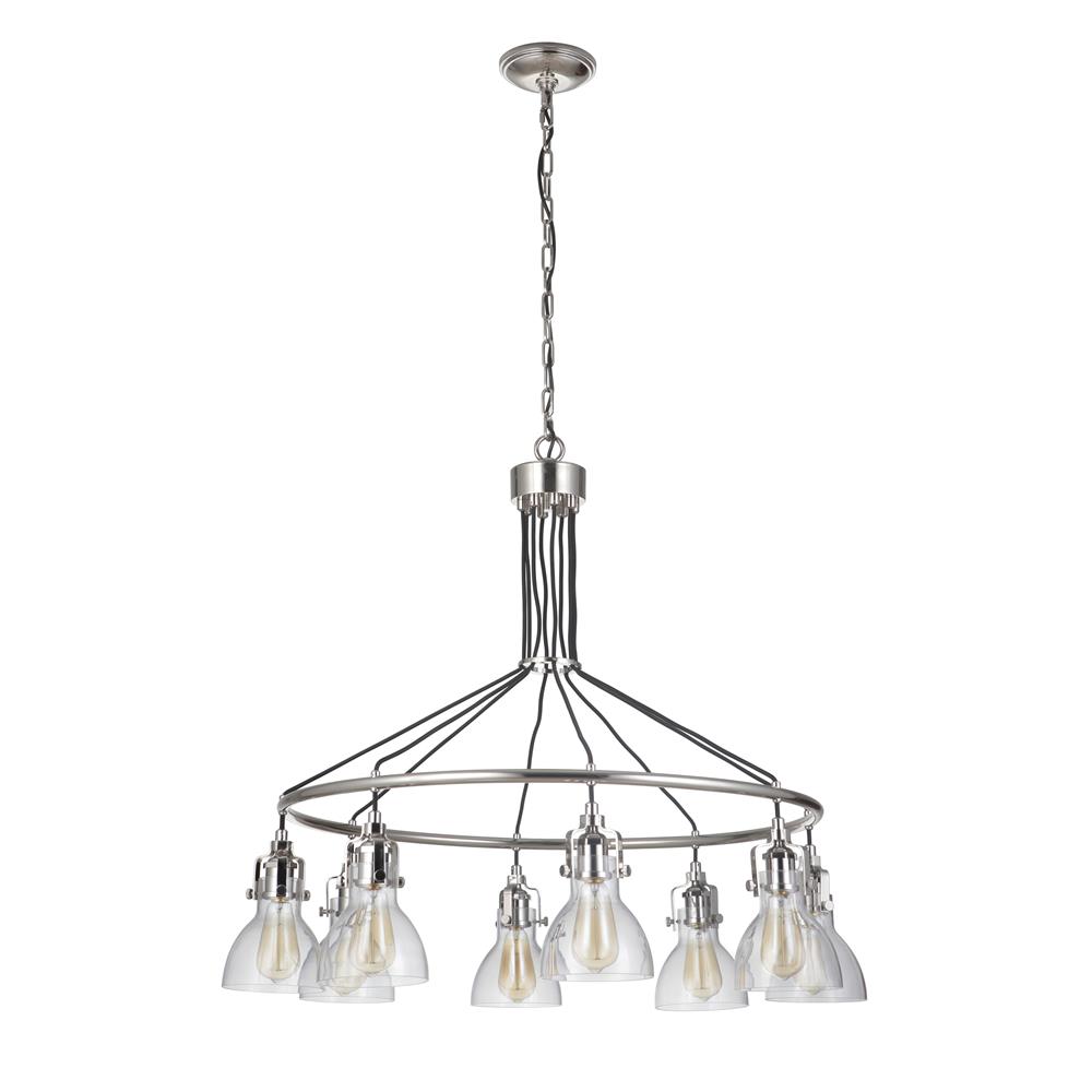 Craftmade 51228-PLN State House 8 Light Chandelier in Polished Nickel