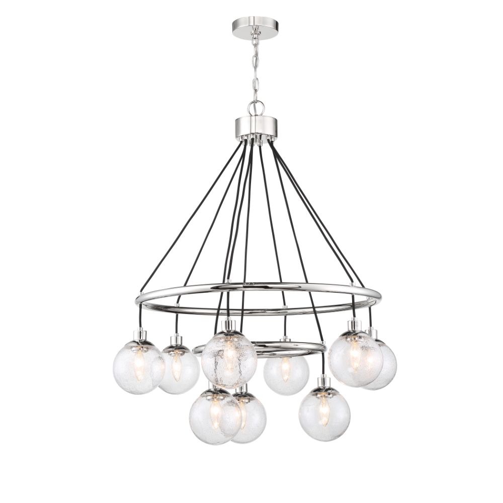 Craftmade 53329-CH Que 9 Light Chandelier in Chrome