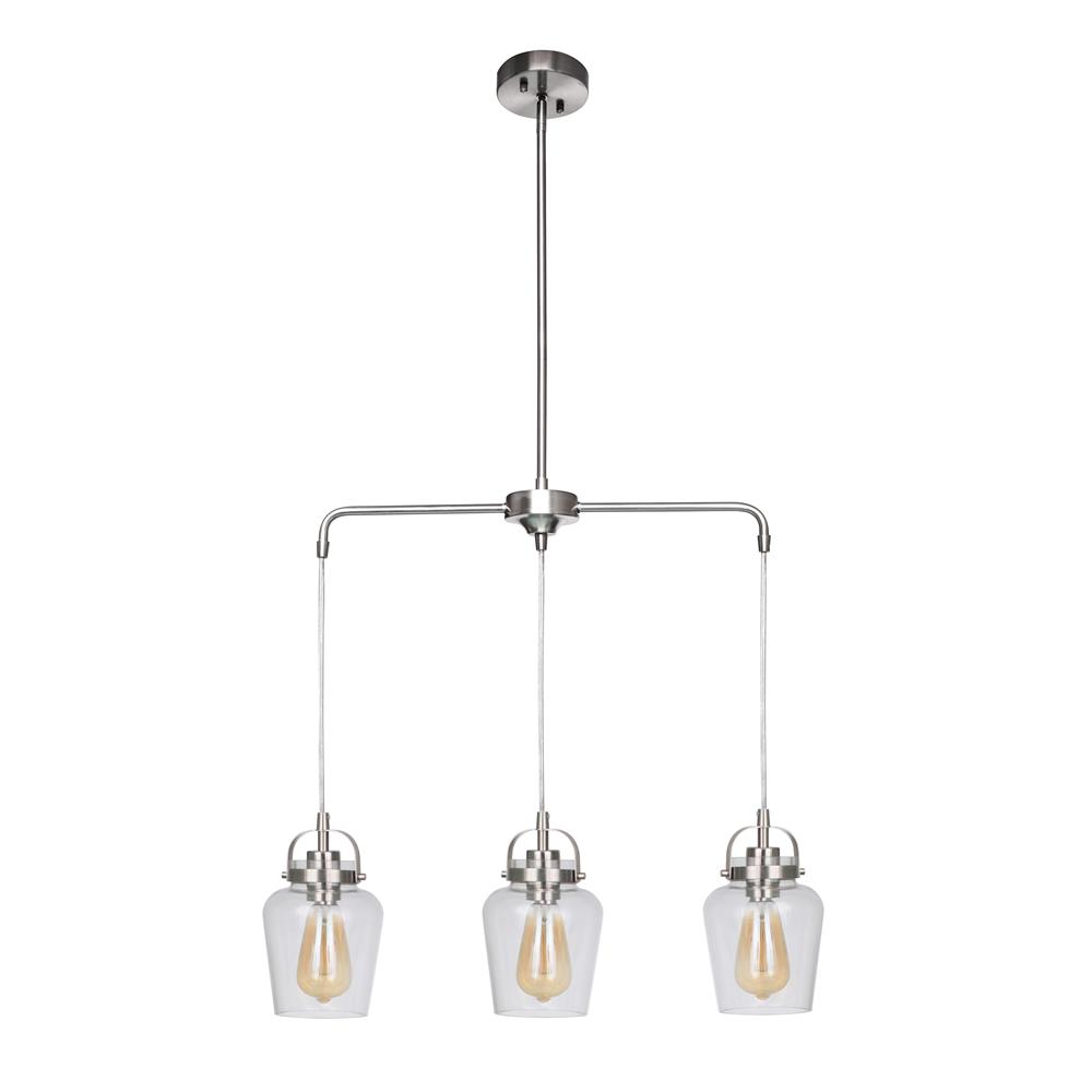 Craftmade 53593-BNK Trystan 3 Light Pendant in Brushed Polished Nickel