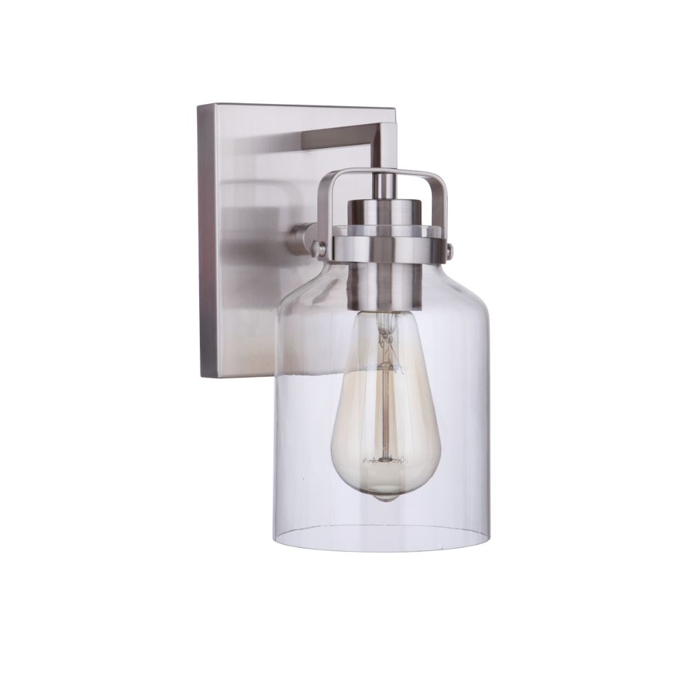 Craftmade 53601-BNK Foxwood 1 Light Wall Sconce in Brushed Polished Nickel