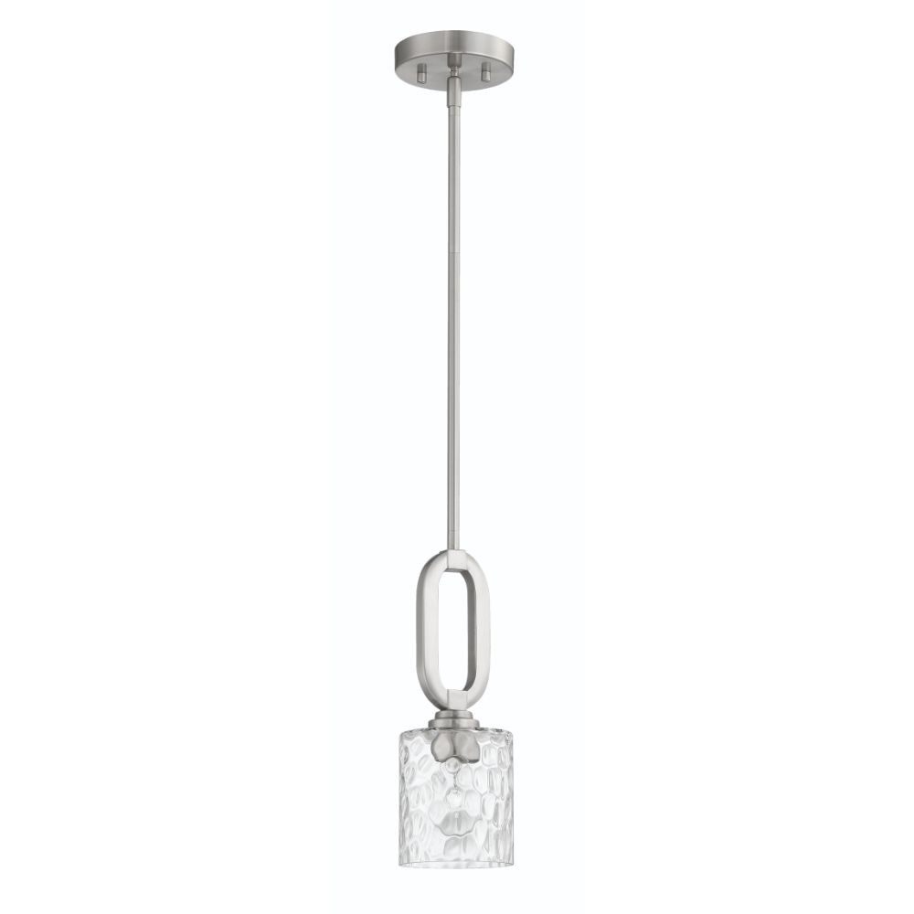 Craftmade 54291-BNK Collins 1 Light Mini Pendant in Brushed Polished Nickel