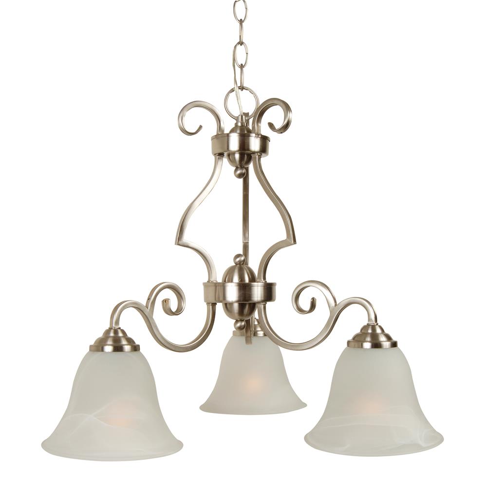 Craftmade 7121BNK3 Cecilia 3 Light Down Chandelier in Brushed Satin Nickel