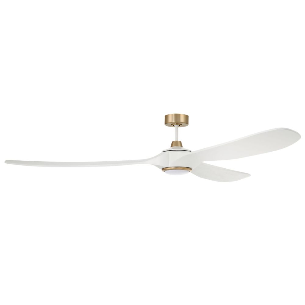 Craftmade EVY84WSB3 Envy 84" Ceiling Fan with Blades Included, White  / Satin Brass Finish