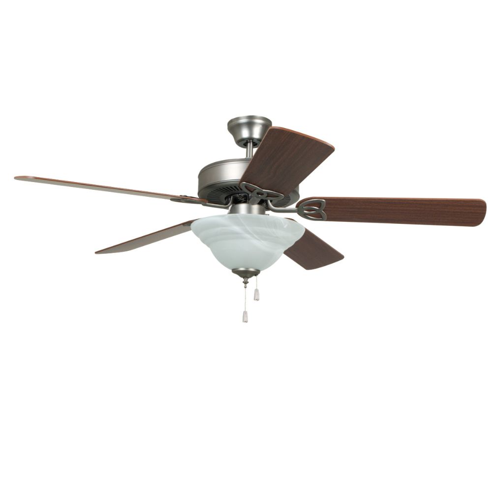 Craftmade BLD52BNK5C1 52" Builder Deluxe Ceiling Fan in Brushed Polished Nickel