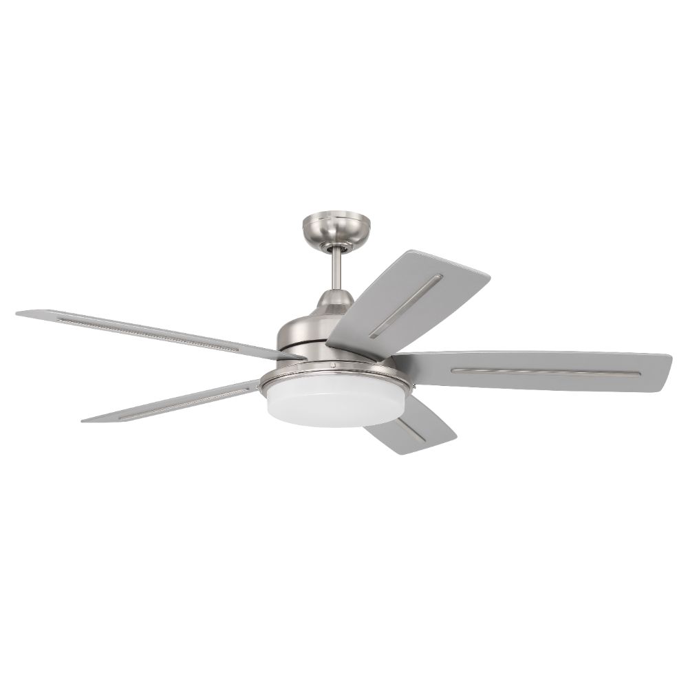 Craftmade DRW54BNK5 54" Drew Ceiling Fan Brushed Polished Nickel, Blades Included