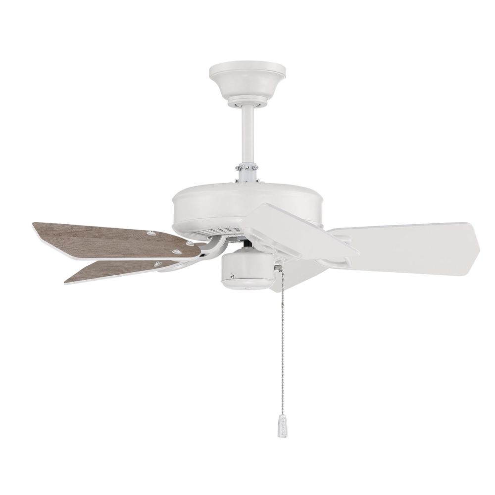 Craftmade PI30W5 Piccolo 30" Ceiling Fan with Blades Included, White Finish