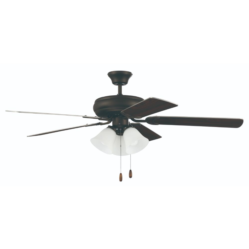 Craftmade DCF52ESP5C3W 52" Ceiling Fan with Blades and Light Kit, Espresso Finish