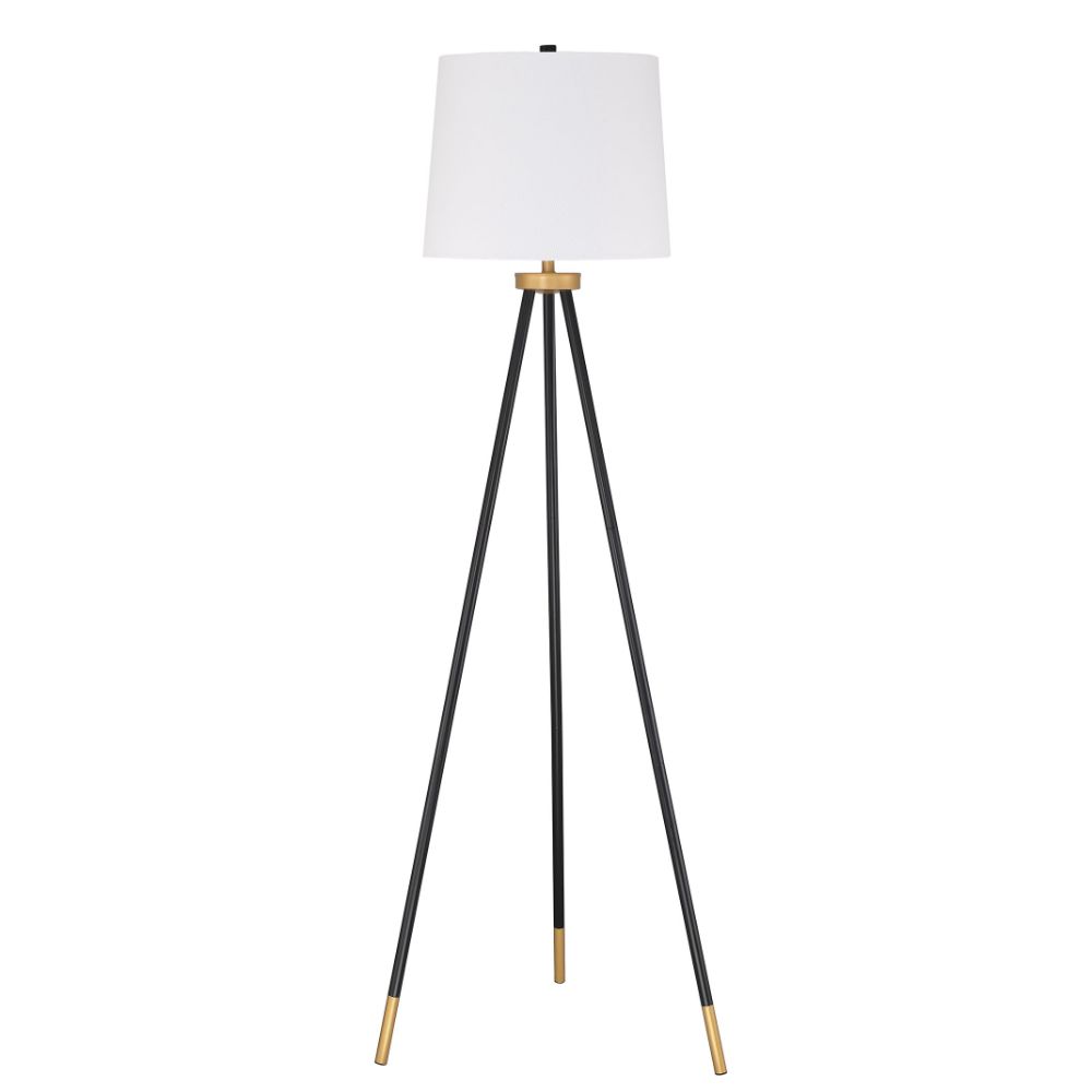 Craftmade 86267 Floor Lamp with Shade, Indoor, Painted Black / Painted Gold Finish