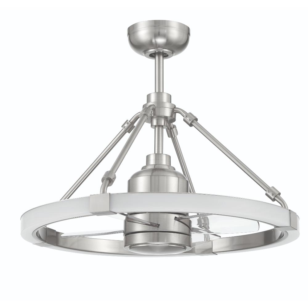 Craftmade LVY24BNK4 19" Levy in Brushed Polished Nickel w/ Clear Acrylic Blades