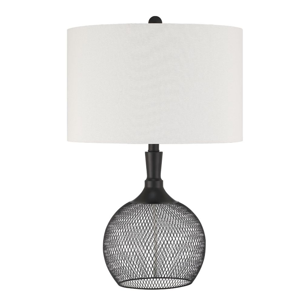 Craftmade 86263 Table Lamp in Matte Black with Shade, Indoor