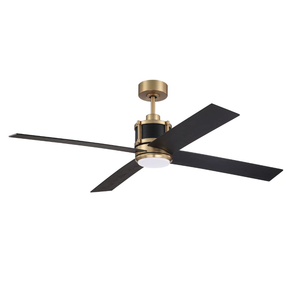 Craftmade GRG56SBFB4 56" Gregory Fan, Satin Brass and Flat Black Finish, Blades Included