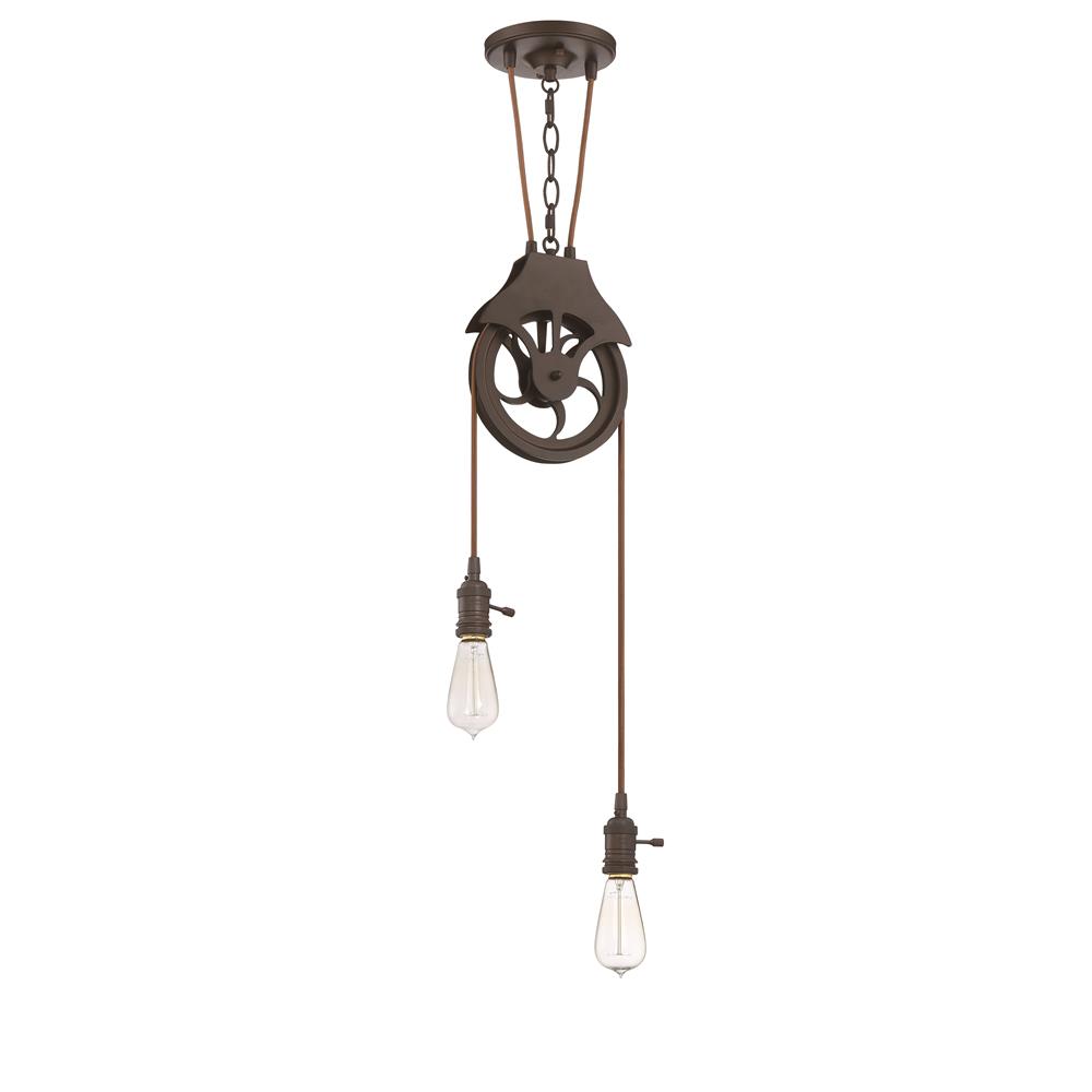 Craftmade CPMKP-2ABZ Design-A-Fixture 2 Light Keyed Socket Pulley Pendant Hardware in Aged Bronze Brushed