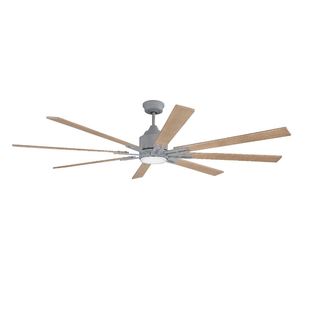Craftmade FLE70AGV8 Fleming 70" Ceiling Fan w/Blades & LED Light Kit in Aged Galvanized