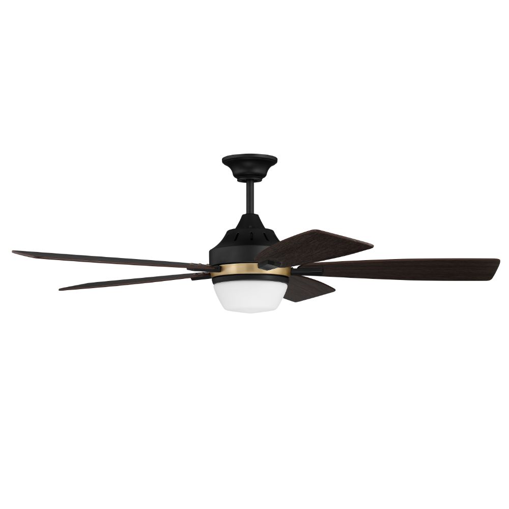 Craftmade FRS52FBSB5 52" Fresco Ceiling Fan in Flat Black and Satin Brass