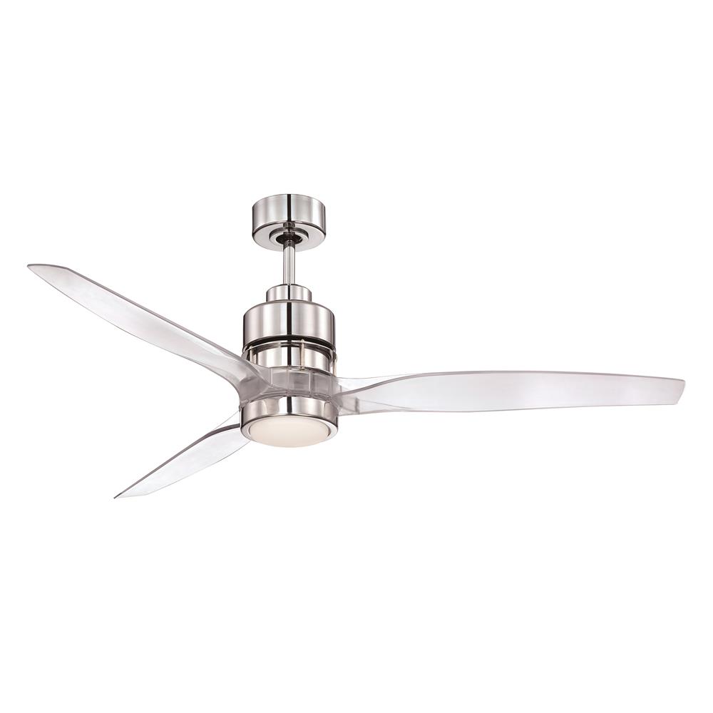 Craftmade K11067 Sonnet Ceiling Fan in Chrome with 52" Sonnet Blades in Clear Acrylic and Integrated White Frost Light Kit