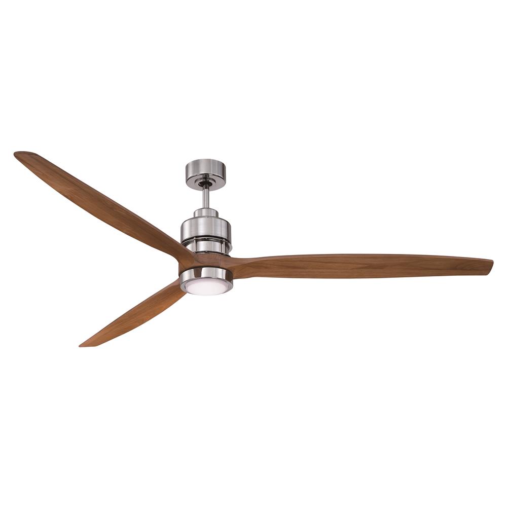 Craftmade K11069 Sonnet Ceiling Fan in Chrome with 70" Sonnet Blades in Light Oak and Integrated White Frost Light Kit