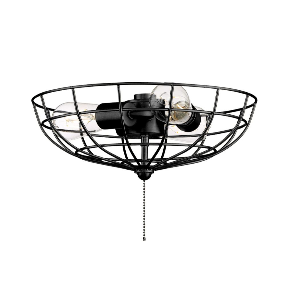 Craftmade LK2801-FB-LED Cage Bowl Light Kit in Flat Black