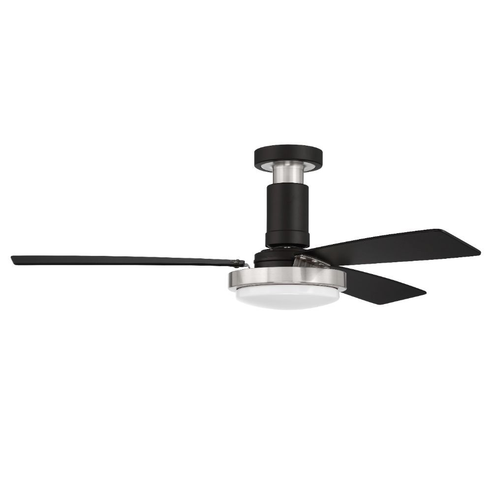 Craftmade MNG52FBBNK3 52" Manning Ceiling Fan in Flat Black/Brushed Polished Nickel