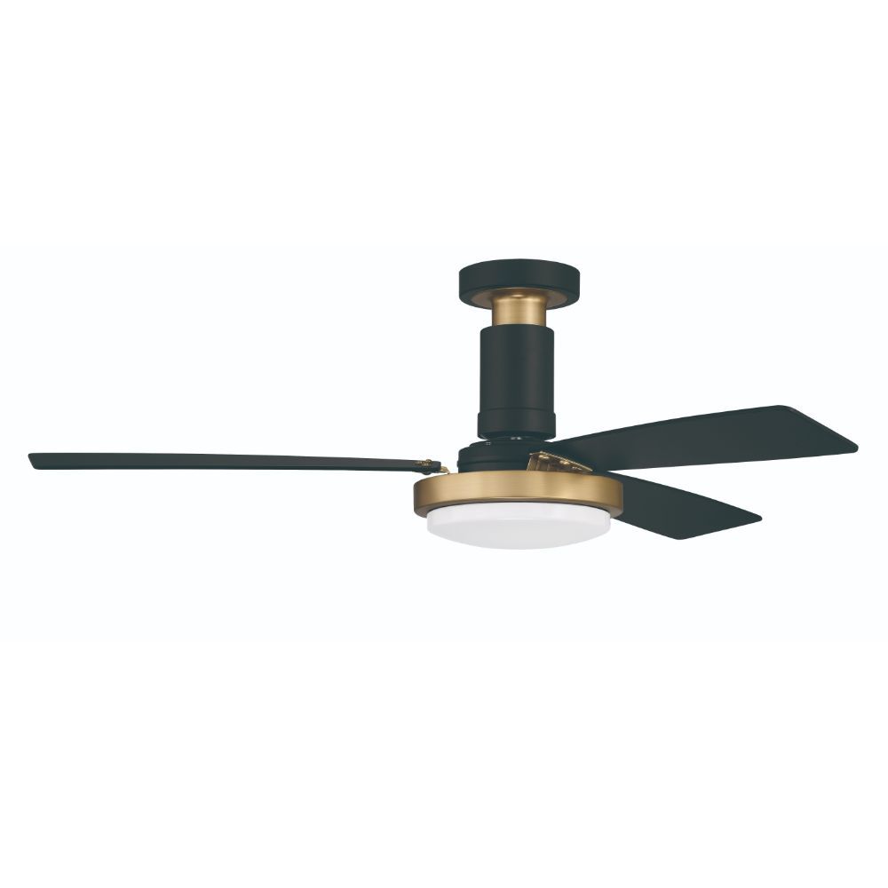 Craftmade MNG52FBSB3 52" Manning Ceiling Fan in Flat Black/Satin Brass