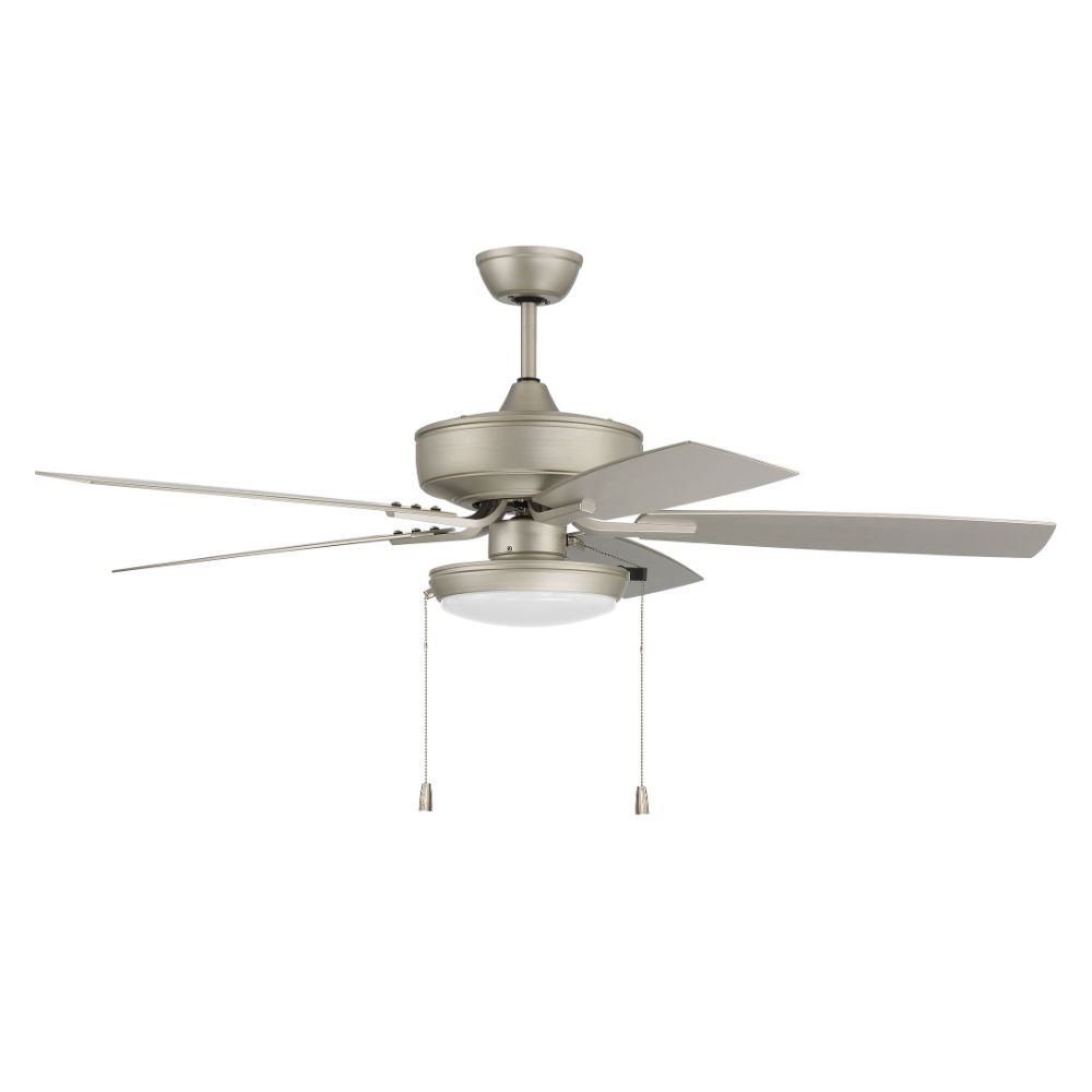 Craftmade OP119PN5 52" Outdoor Pro Plus Fan with Slim Pan Light Kit and Blades in Painted Nickel