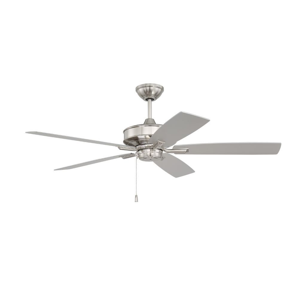 Craftmade OPT52BNK5 Optimum 52" Ceiling Fan w/ 5 Blades, LED Light Kit, w/UCI_2000 in Brushed Polished Nickel