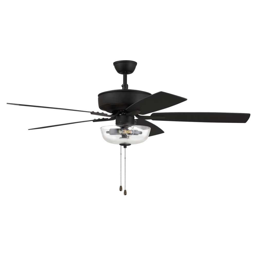 Craftmade P101ESP5-52ESPWLN 52" Pro Plus Fan with Clear Bowl Light Kit and Blades in Espresso