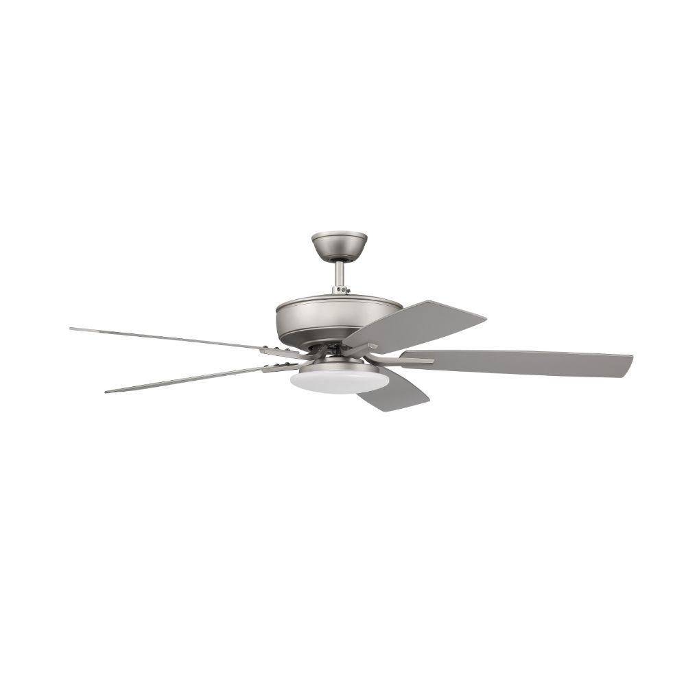 Craftmade P112BN5-52BNGW 52" Pro Plus Fan with Low Profile Light Kit and Blades in Brushed Satin Nickel