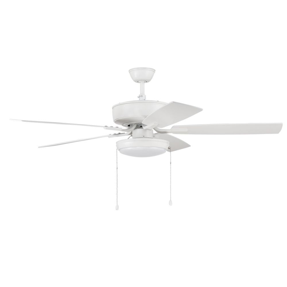 Craftmade P119W5-52WWOK 52" Pro Plus Fan with Slim Pan Light Kit and Blades in White