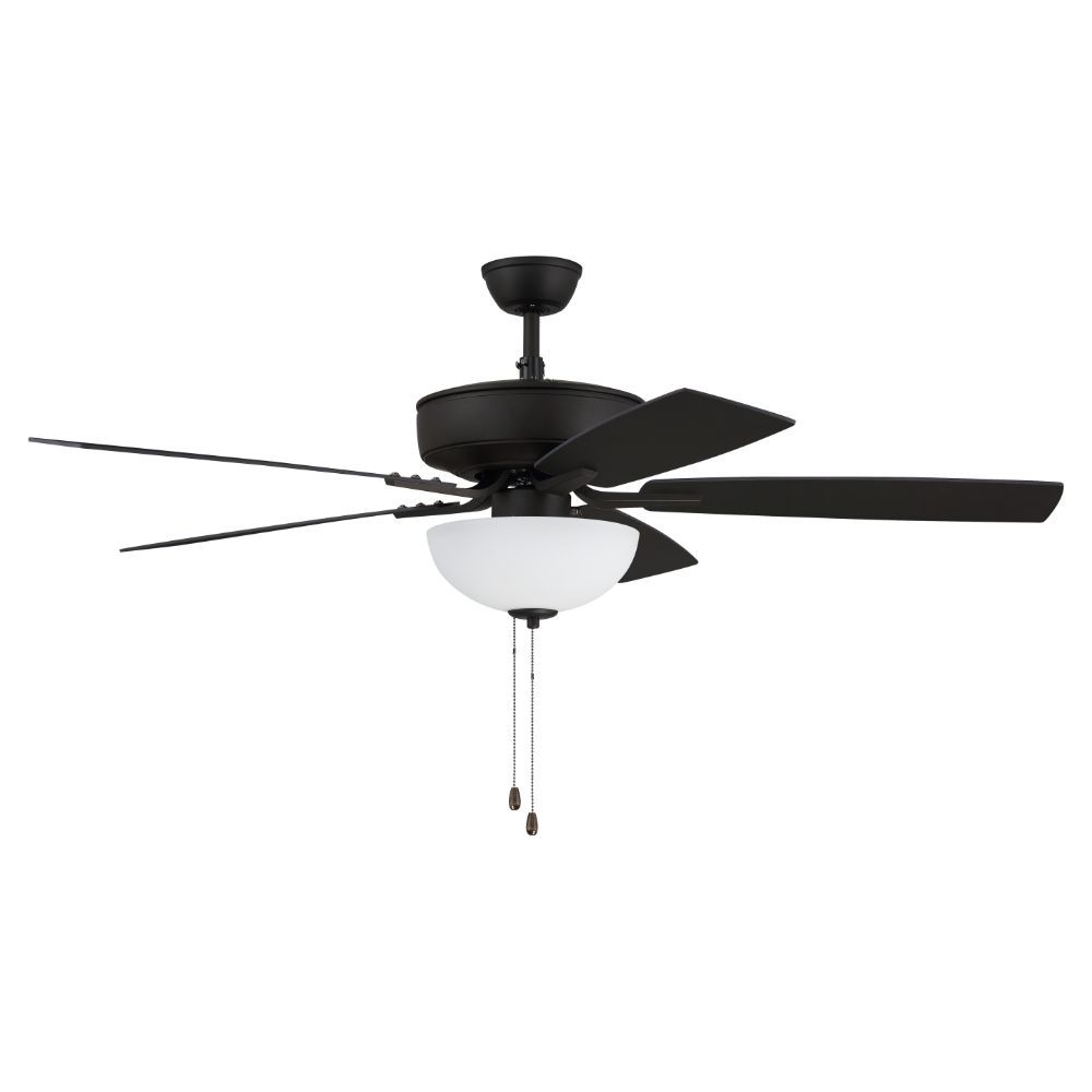Craftmade P211ESP5-52ESPWLN 52" Pro Plus Fan with White Bowl Light Kit and Blades in Espresso