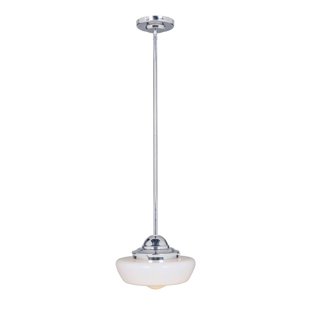 Craftmade P575PLN-LED 1 Light Mini Pendant with Rods in Polished Nickel with White Frosted Glass