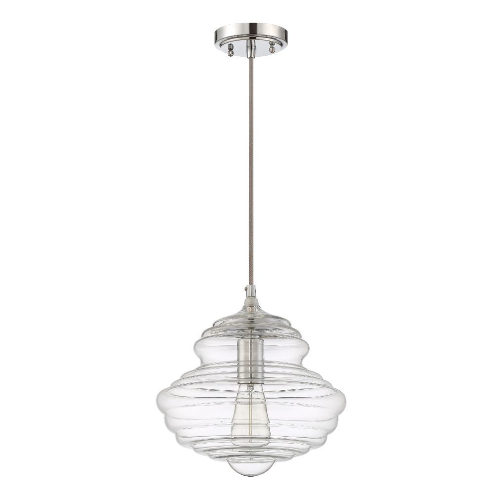 Craftmade P610CH1 1 Light Mini Pendant with Cord in Chrome with Clear Glass