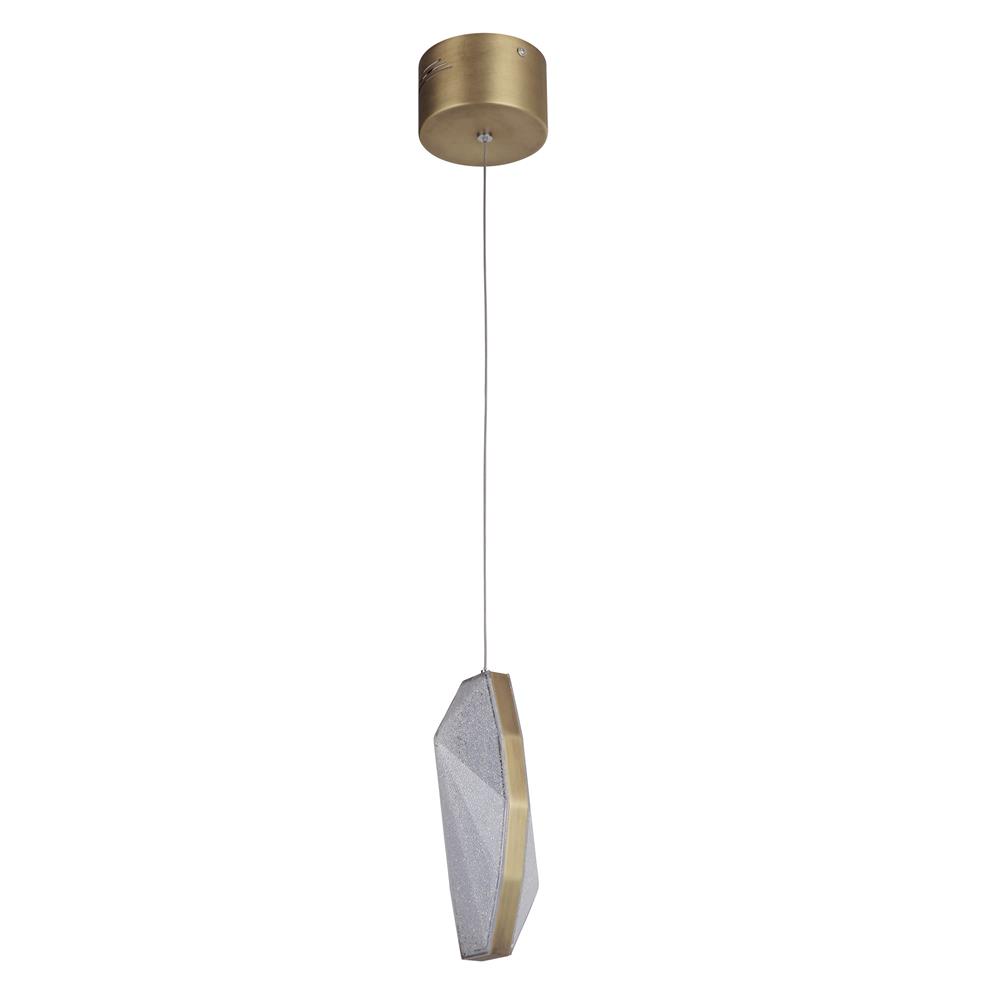Craftmade P771PAB1-LED 1 Light LED Mini Pendant in Patina Aged Brass with Crystal Effect Acrylic
