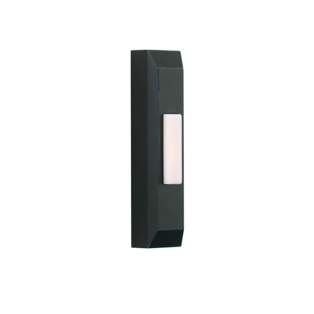 Craftmade PB5004-FB Surface Mount Lighted Push Button with Thin Rectangle Profile in Flat Black